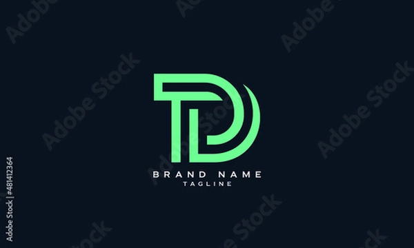 Obraz TD, DT, TL, LT, Abstract initial monogram letter alphabet logo design