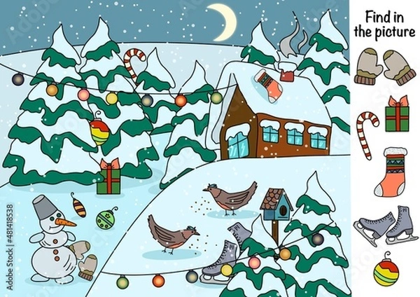 Fototapeta Find in the picture. Logical game 