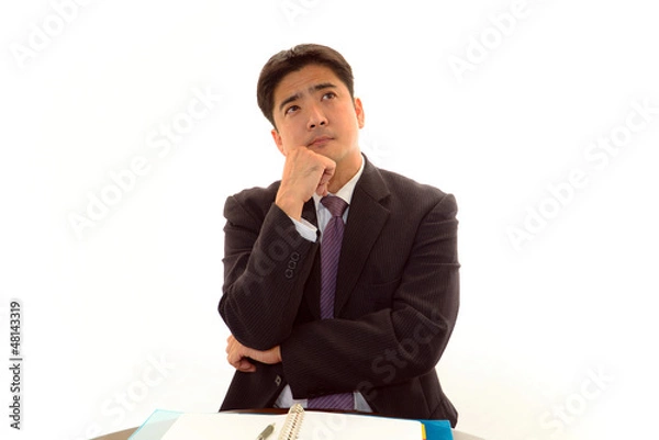 Obraz 考え事をしているビジネスマン