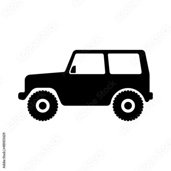 Obraz SUV icon. Black silhouette. Side view. Vector simple flat graphic illustration. Isolated object on a white background. Isolate.