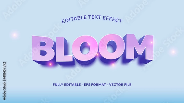 Fototapeta Beautiful Bloom Editable Text Effect
