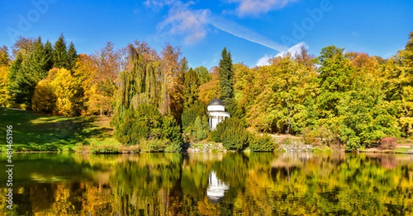 Obraz See, Park, Pavillon, Herbst