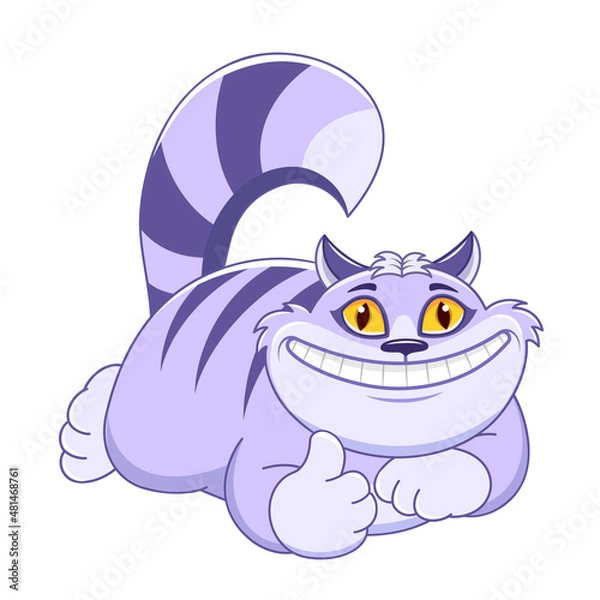 Fototapeta Cheshire cat showing thumbs up sign