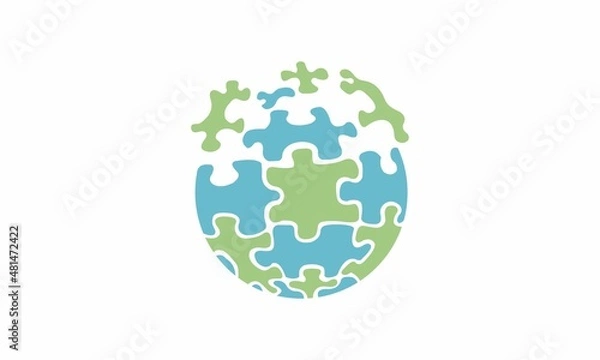 Obraz Globe puzzle vector image