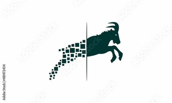 Obraz mountain goat silhouette logo vector