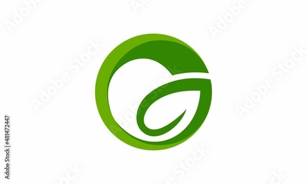 Obraz Letter G leaf logo vector