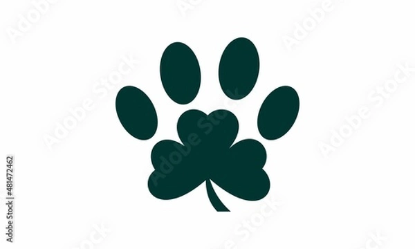 Obraz dog paw with leaf icon image vector