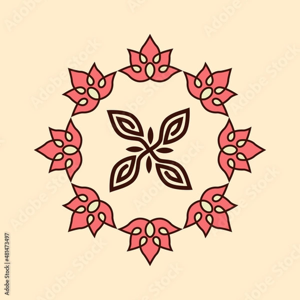 Obraz lotus pattern in ethnic style