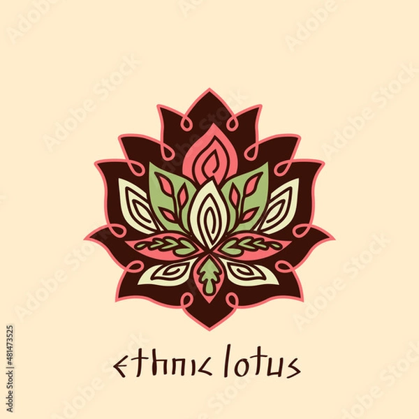 Obraz ethnic lotus. vector illustration