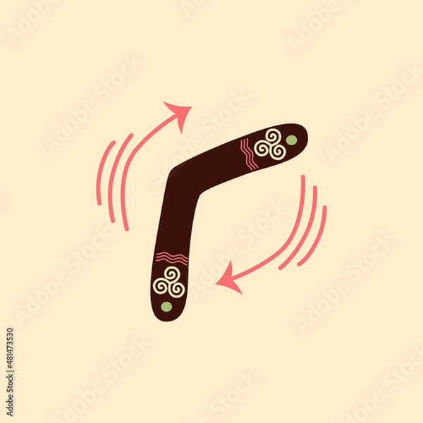 Obraz flying tomahawk. vector image. ethnic style