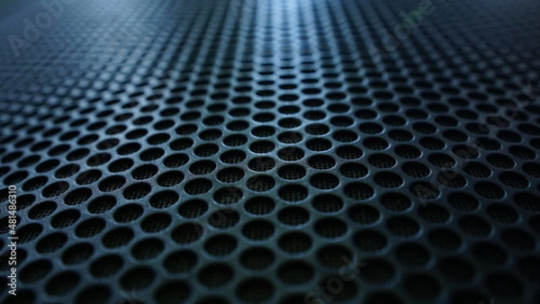 Fototapeta The speaker surface mesh is light blue. Focus selected