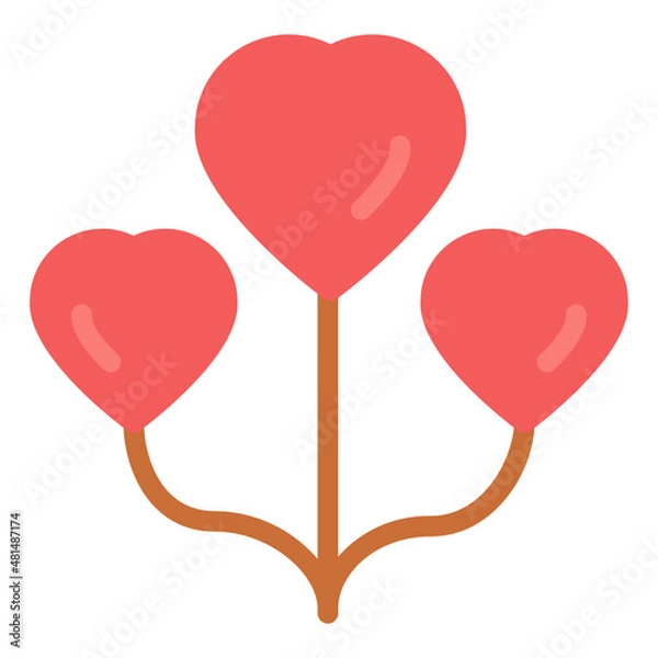 Fototapeta balloon love icon flat style vector