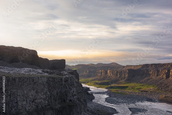 Obraz Sunset at Canyon near Dettifoss in Iceland