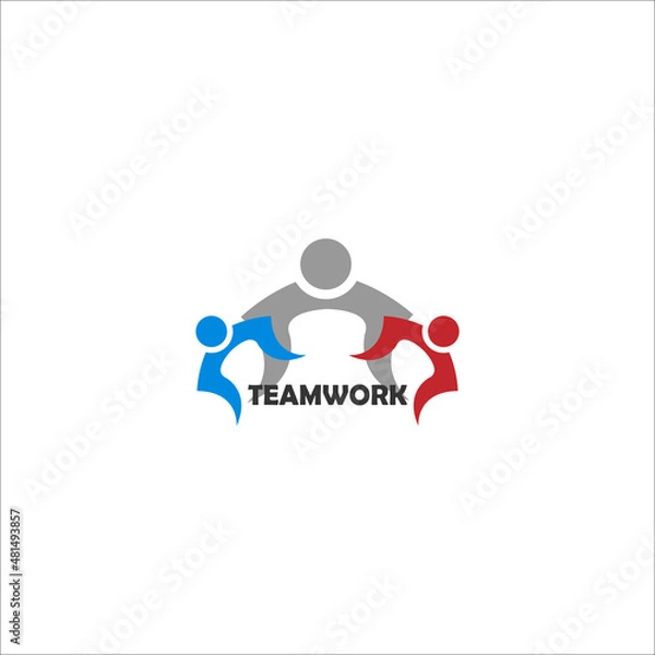 Obraz Teamwork concept logo. Team work icon on white