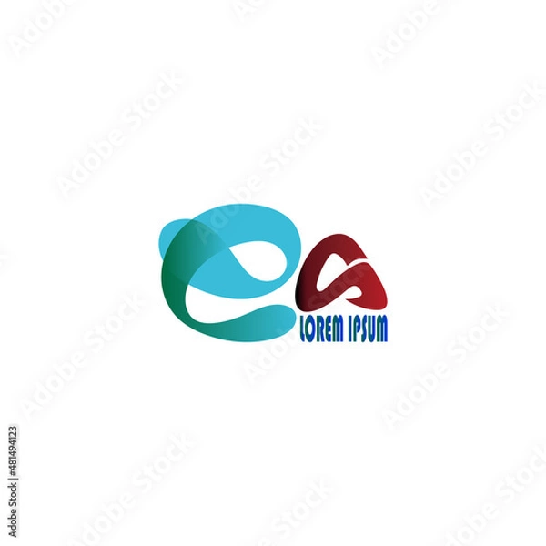 Obraz ea or ae Cursive Letter Initial Logo Design, Vector Template