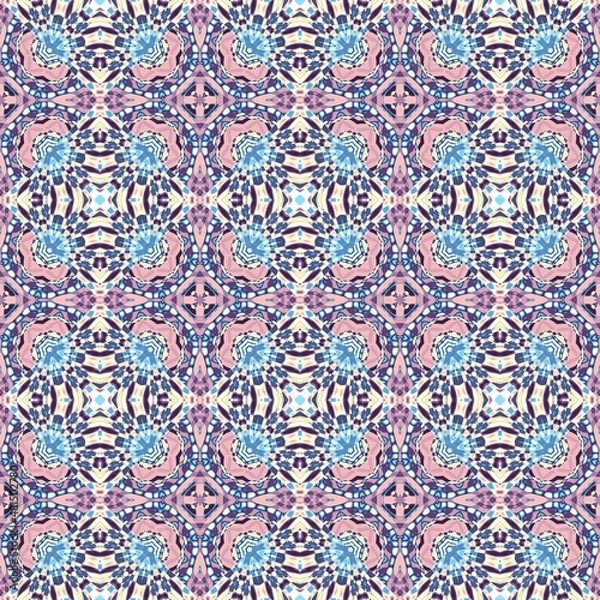 Fototapeta Seamless ornamental decorative pattern. Mosaic art texture.