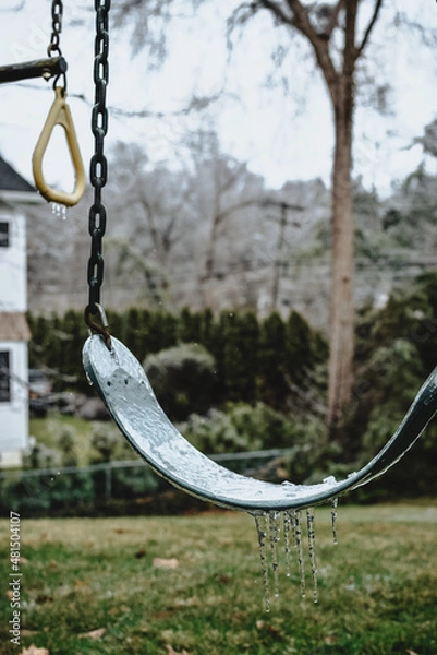Obraz Frozen swing with icicles
