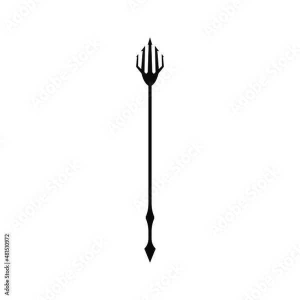 Fototapeta Trident icon, isolated on white background. vector illustration