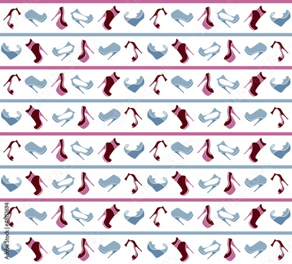 Fototapeta Seamless footwear pattern