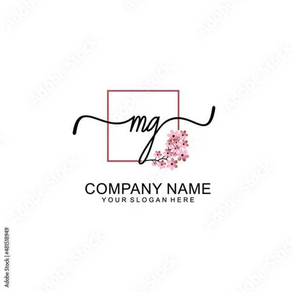 Obraz Initial MG beauty monogram and elegant logo design  handwriting logo of initial signature