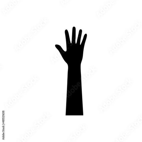 Obraz hand raised solid icon vector