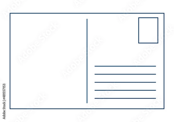 Fototapeta Post empty card vector template