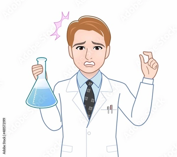 Fototapeta 白衣を着た研究者の男性