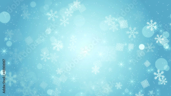 Fototapeta Abstract Blue Snow Flake Background
