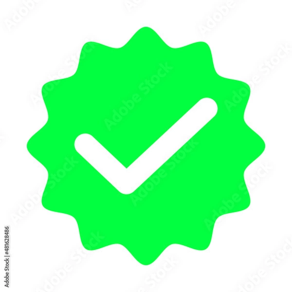 Fototapeta Green checkmark icon. Green verification check mark symbol.