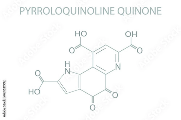 Fototapeta Pyrroloquinoline quinone molecular skeletal chemical formula.	