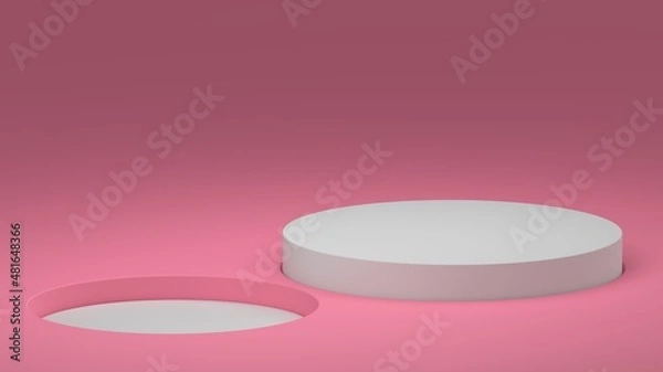 Obraz background wallpaper studio modern minimal pink pedestal romance 3d render