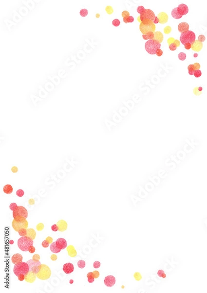 Obraz 水玉模様のフレーム、メッセージ用の背景