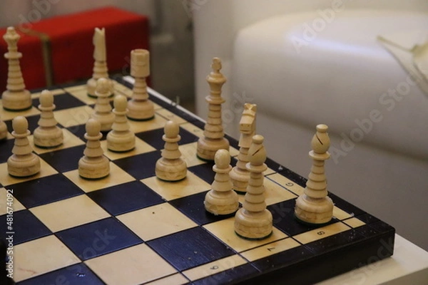 Fototapeta lets play chess on table