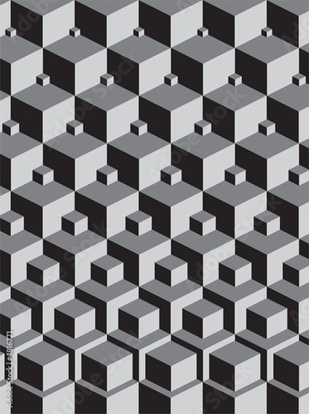Fototapeta escher inspired stacking cubes art 