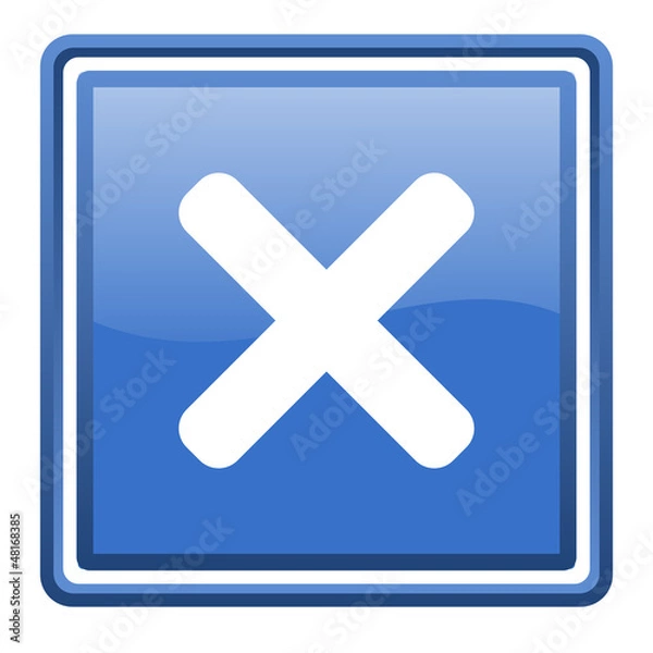 Obraz cancel blue glossy square web icon isolated