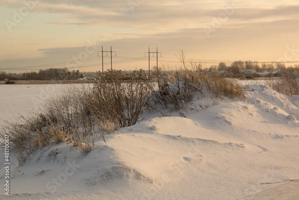 Obraz Winter fields covered with snow