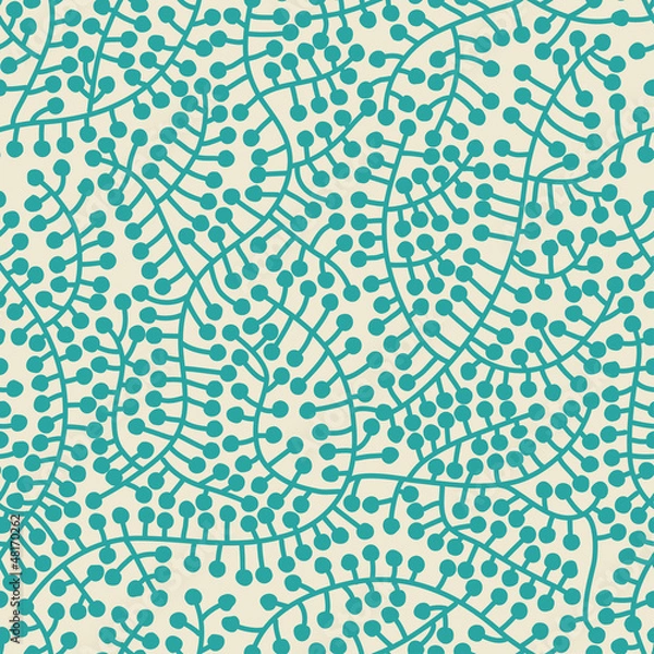 Obraz Seamless casual pattern with brunches and berries