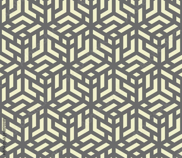 Fototapeta Abstract geometric pattern with stripes, lines. Seamless vector background. Gray ornament. Simple lattice graphic design