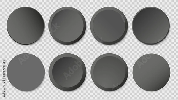 Fototapeta Round black frame set. Banner vector collection. Isolated circles for logo, label, emblem and other your design EPS10