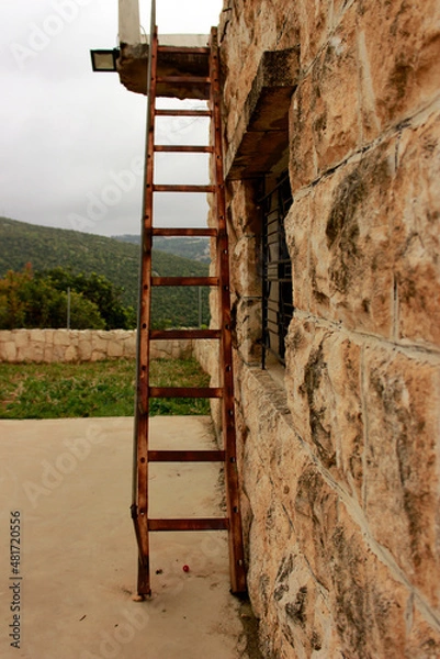 Obraz Old roads with Stone walls 