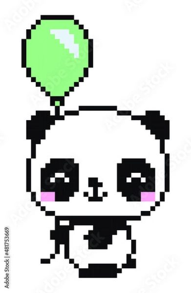 Fototapeta Panda pixel art.