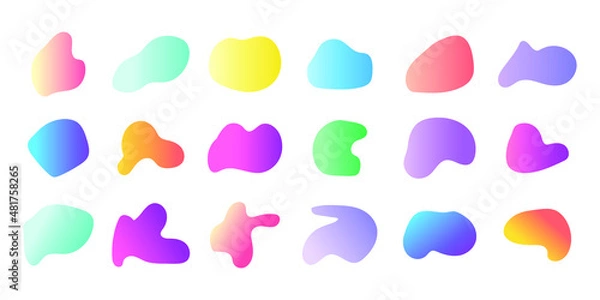 Fototapeta abstract elements in gradient colors. the organic shape collection for fluid or liquid illustrations. set of vector graphics for design elements.