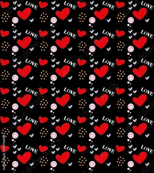 Obraz pattern love su sfondo nero