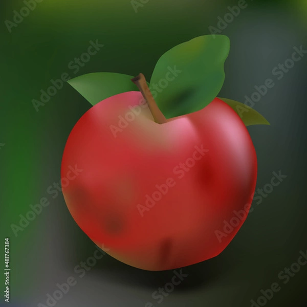 Obraz vector background with apple and leaves
