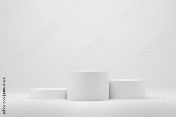 Fototapeta Empty podium or pedestal display on white background