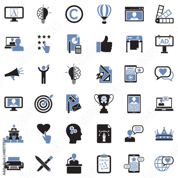 Fototapeta Branding Icons. Two Tone Flat Design. Vector Illustration.