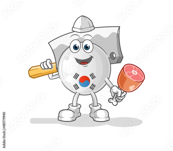 Obraz south korea Butcher illustration. character vector