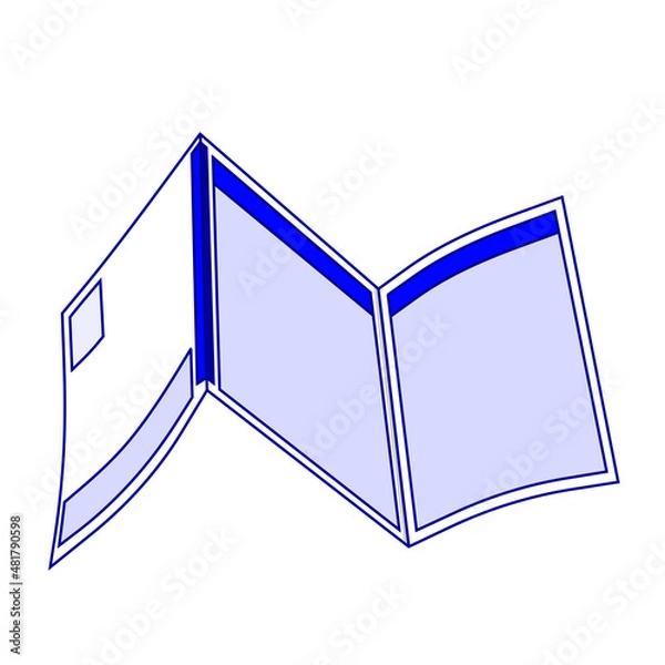 Fototapeta 青色の折りたたみハガキ（圧着ハガキ）