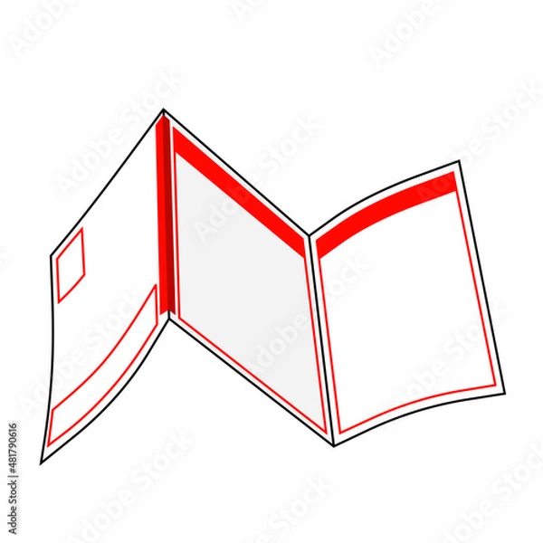 Fototapeta 赤色の折りたたみハガキ（圧着ハガキ）