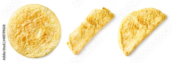 Obraz Omelet isolated on white, from above